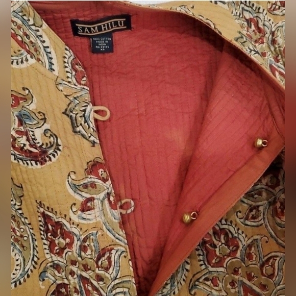 Sam Hilu Vintage Mandarin Quilted Floral Jacket, XS - Picture 9 of 11